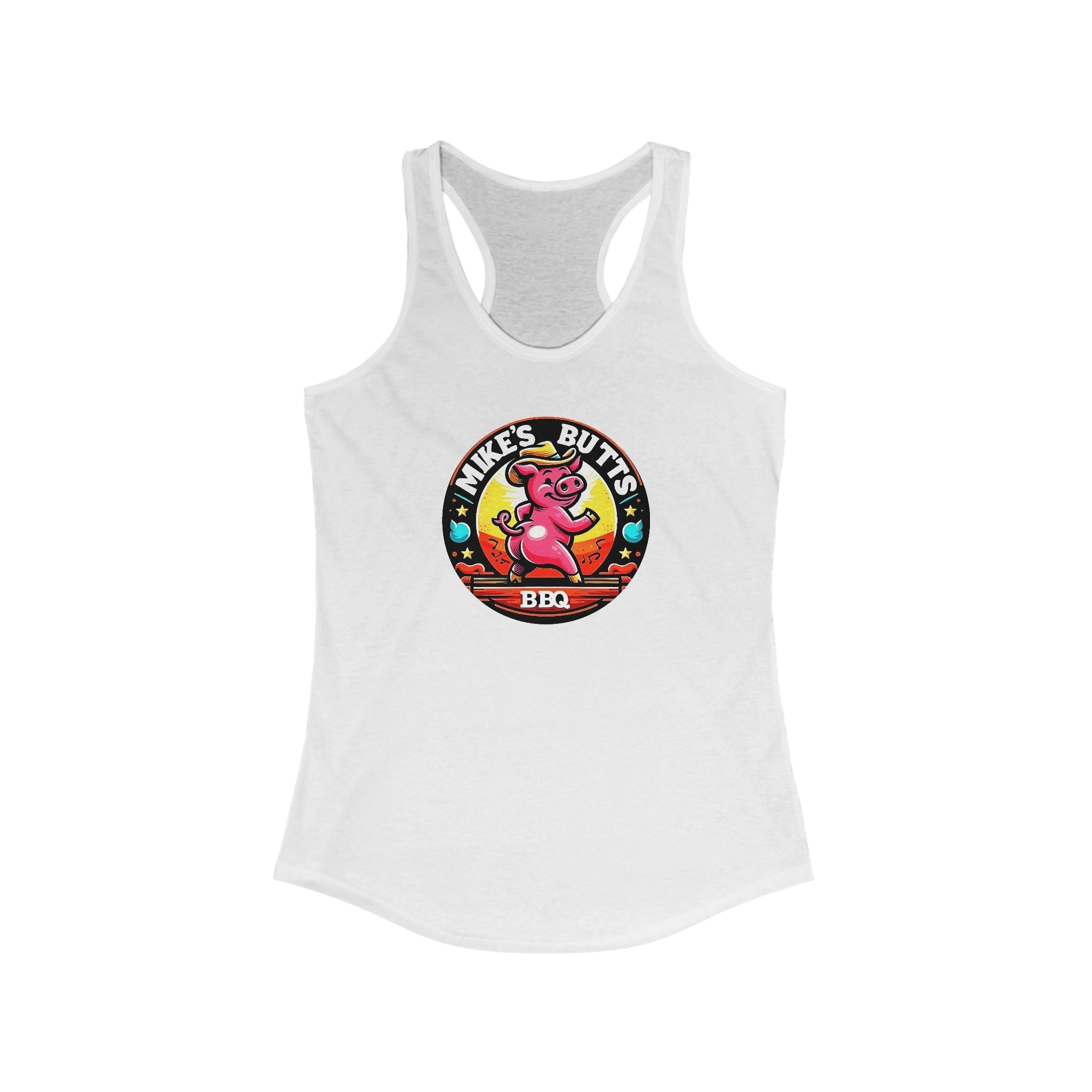 BBQ Party Women's Racerback Tank Top, Summer Casual Wear, Gift for Grill Lovers, Outdoor Activities Shirt, Fun Foodie Apparel
